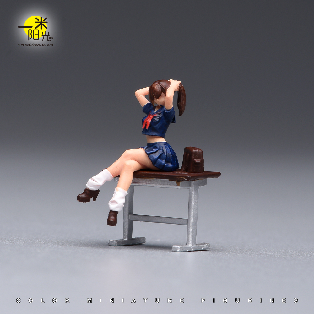 Desk Setup With Tv - Boyalı Minyatür 1/87 1/64 Ölçekli Japon