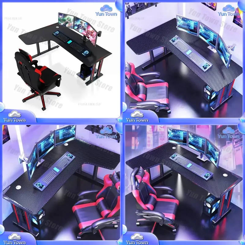 Desk Setup L Shaped - L-şekilli Bilgisayar Masası Ev Ofis Yatak