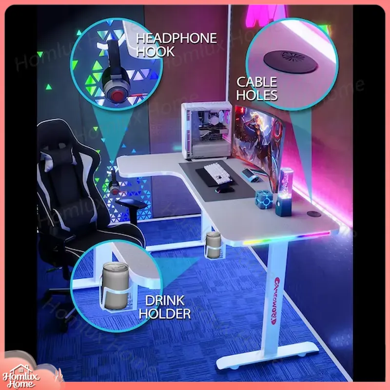 Büyük L Şeklinde RGB LED Oyunc - Desk Setup L Shaped incelemesi ve fiyatı
